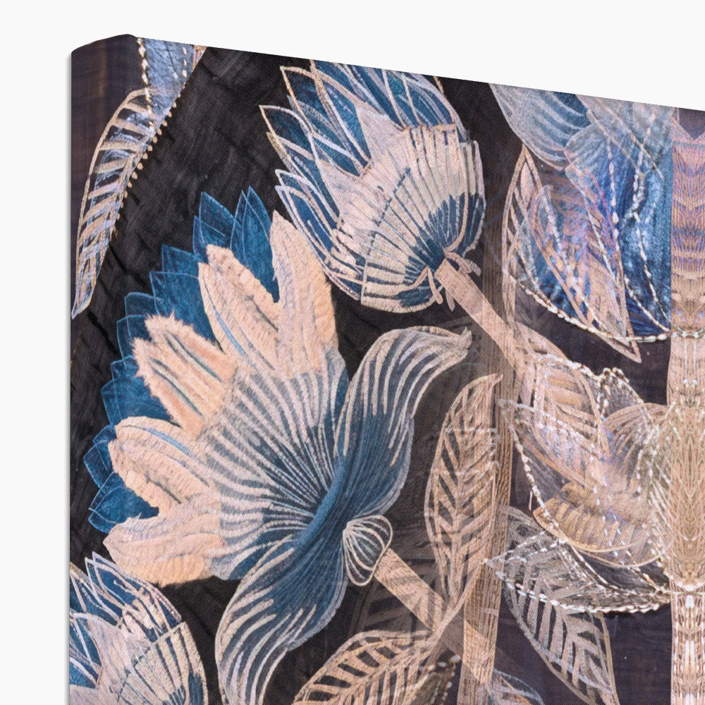 Blue Flora Giclée Canvas Print - Starseed Designs Inc.