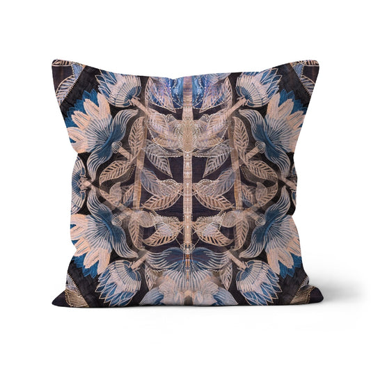 Blue Flora Cushion - Starseed Designs Inc.