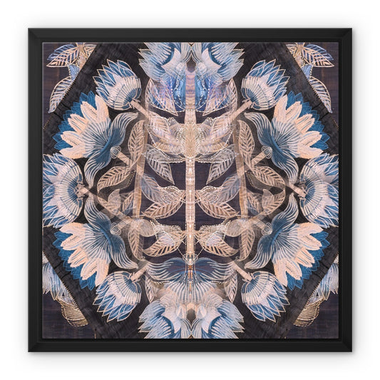 Blue Flora Framed Canvas