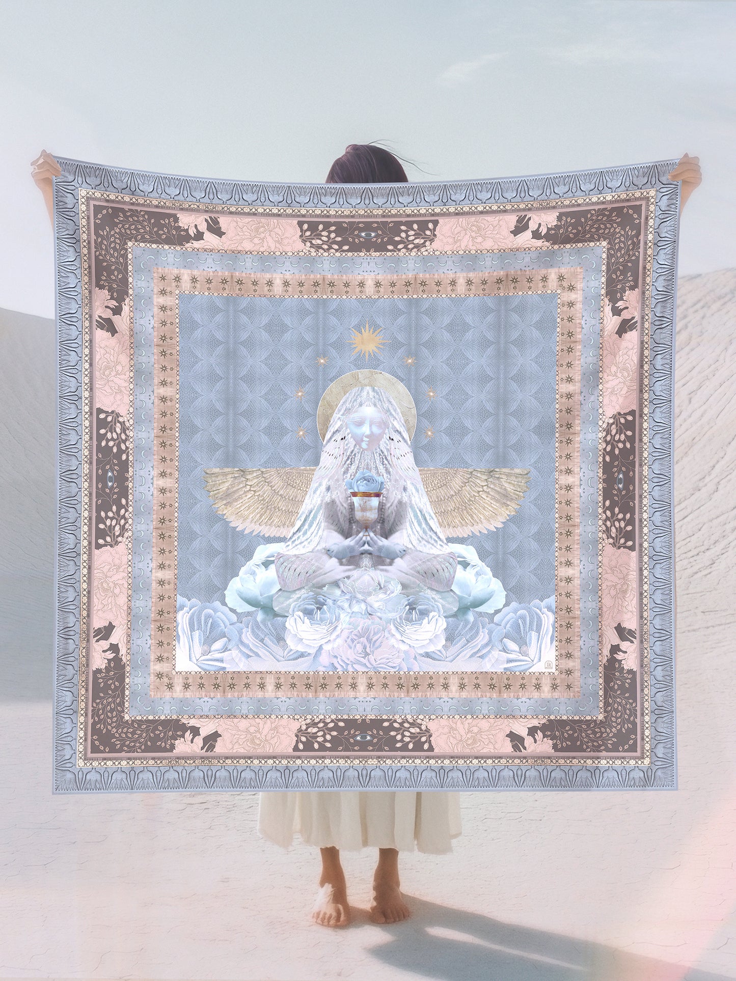 MOONLIT HATHOR SILK TWILL SCARF - Starseed Designs Inc.