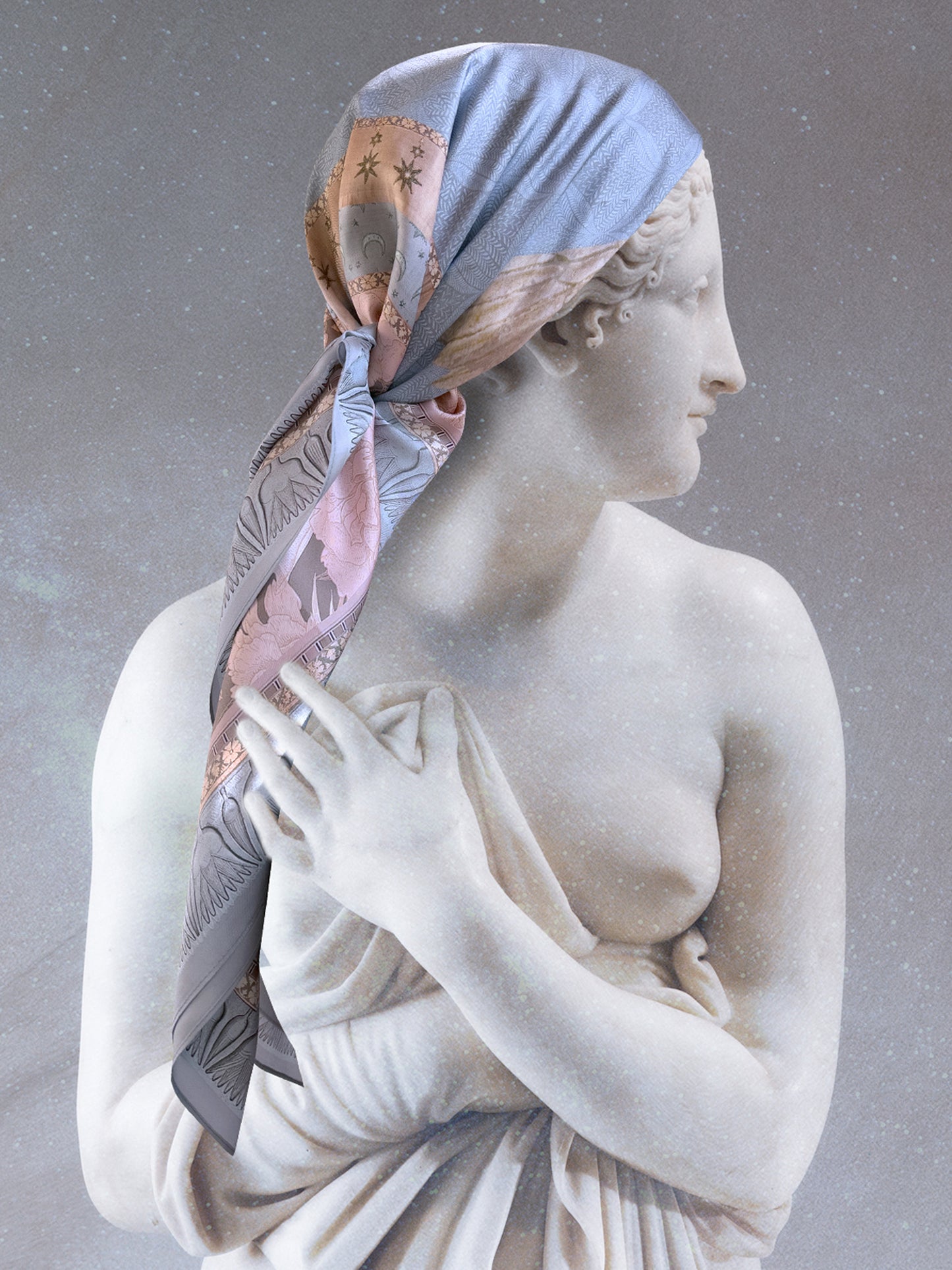 MOONLIT HATHOR SILK TWILL SCARF - Starseed Designs Inc.