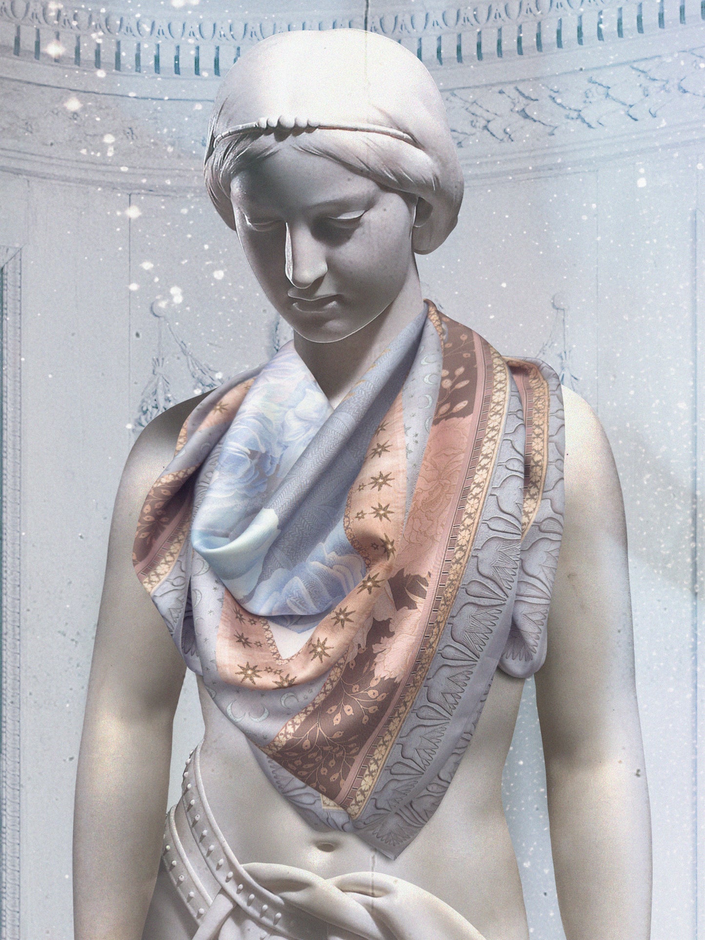 MOONLIT HATHOR SILK TWILL SCARF - Starseed Designs Inc.