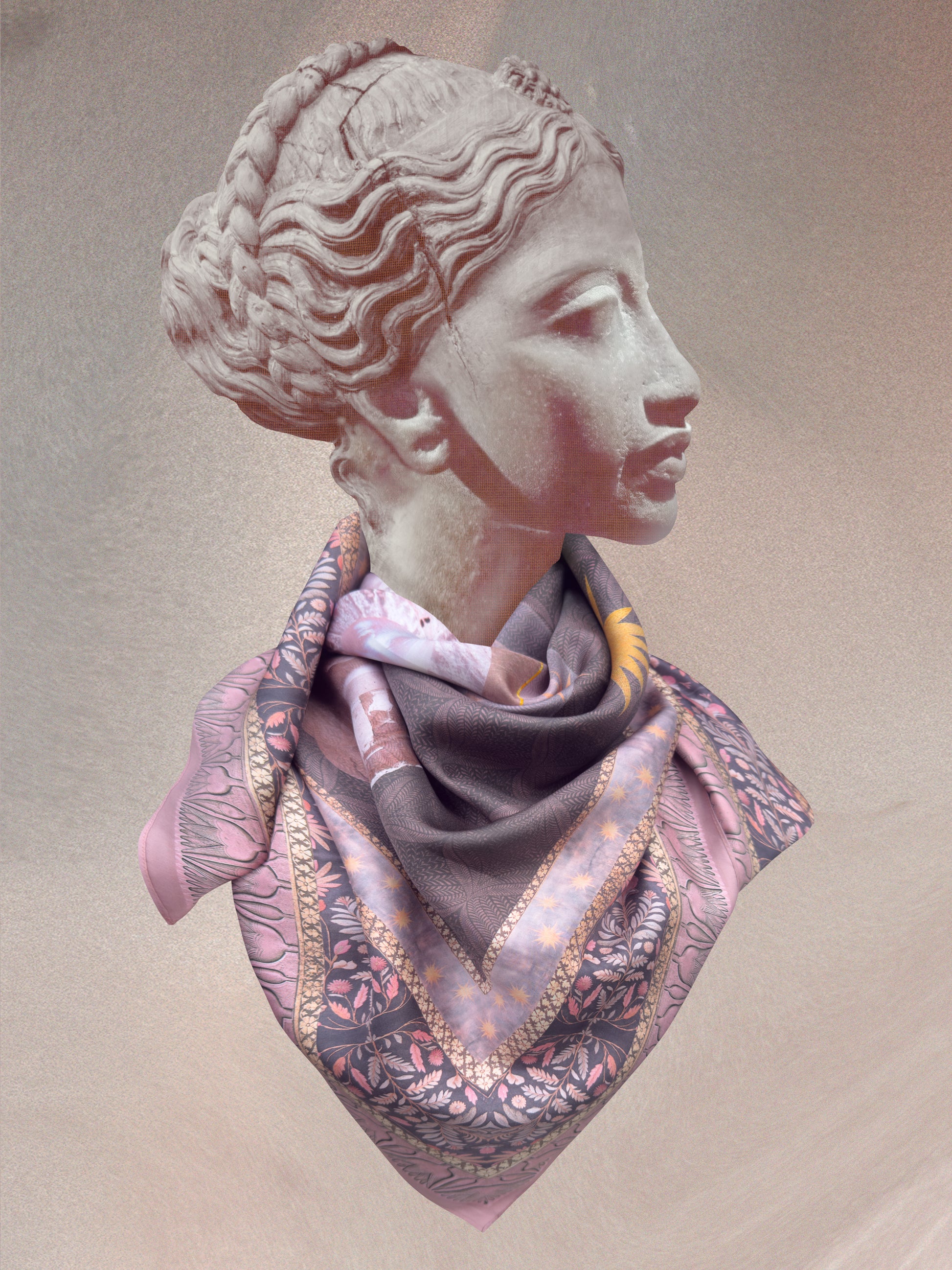 NIGHT GARDEN SILK TWILL SCARF - Starseed Designs Inc.