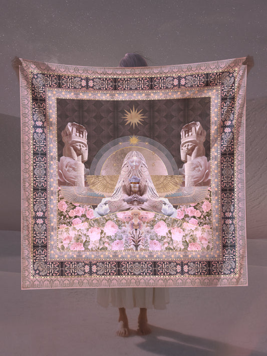 NIGHT GARDEN SILK-WOOL SHAWL - Starseed Designs Inc.
