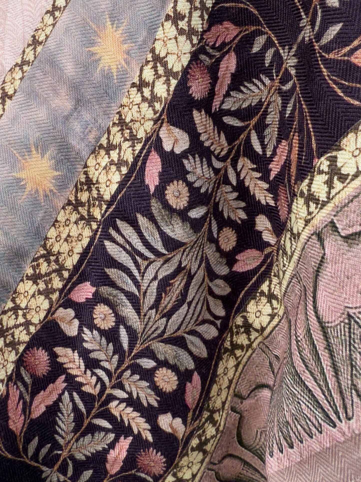 NIGHT GARDEN SILK-WOOL SHAWL - Starseed Designs Inc.