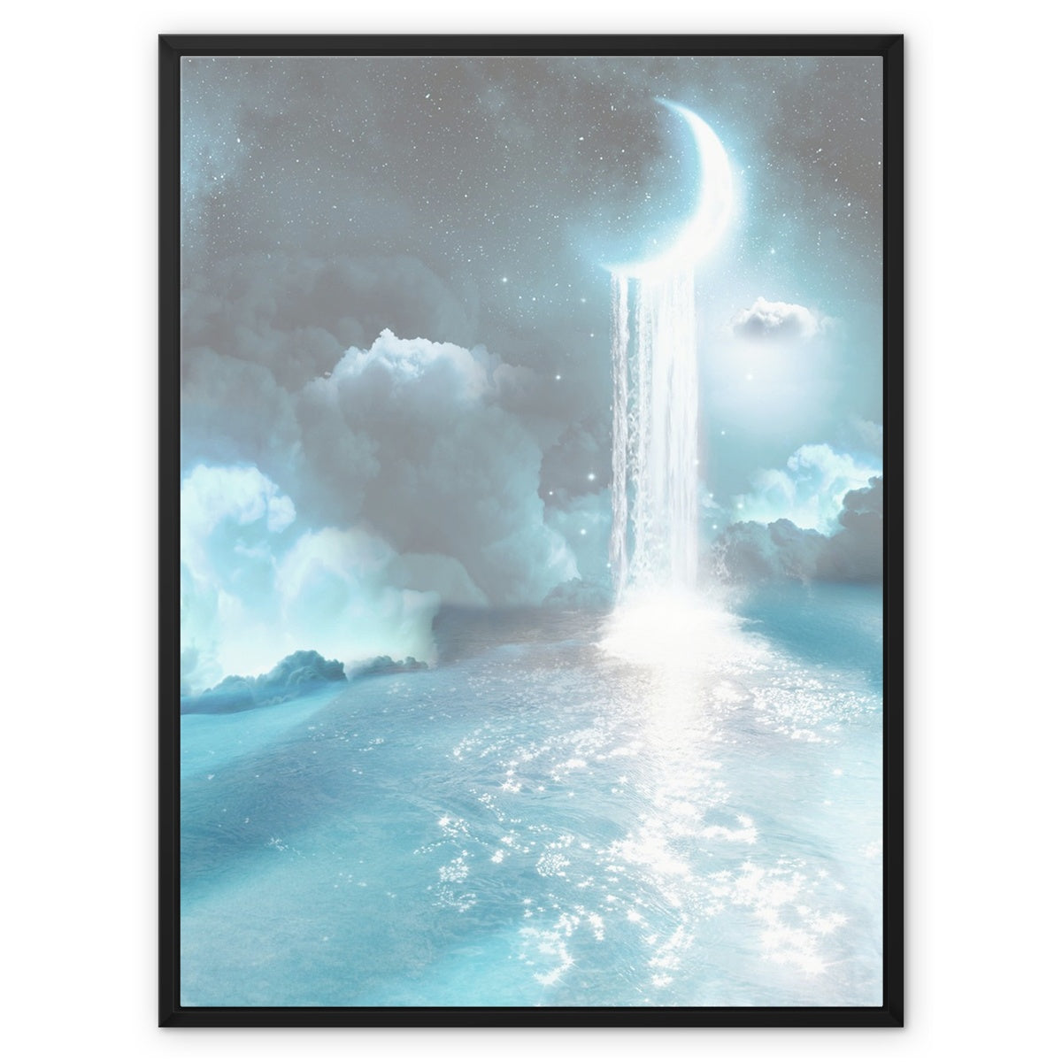 Lunar Waters Framed Canvas - Starseed Designs Inc.