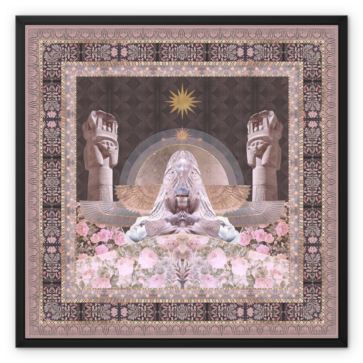 Hathor - Night Edition Framed Canvas - Starseed Designs Inc.