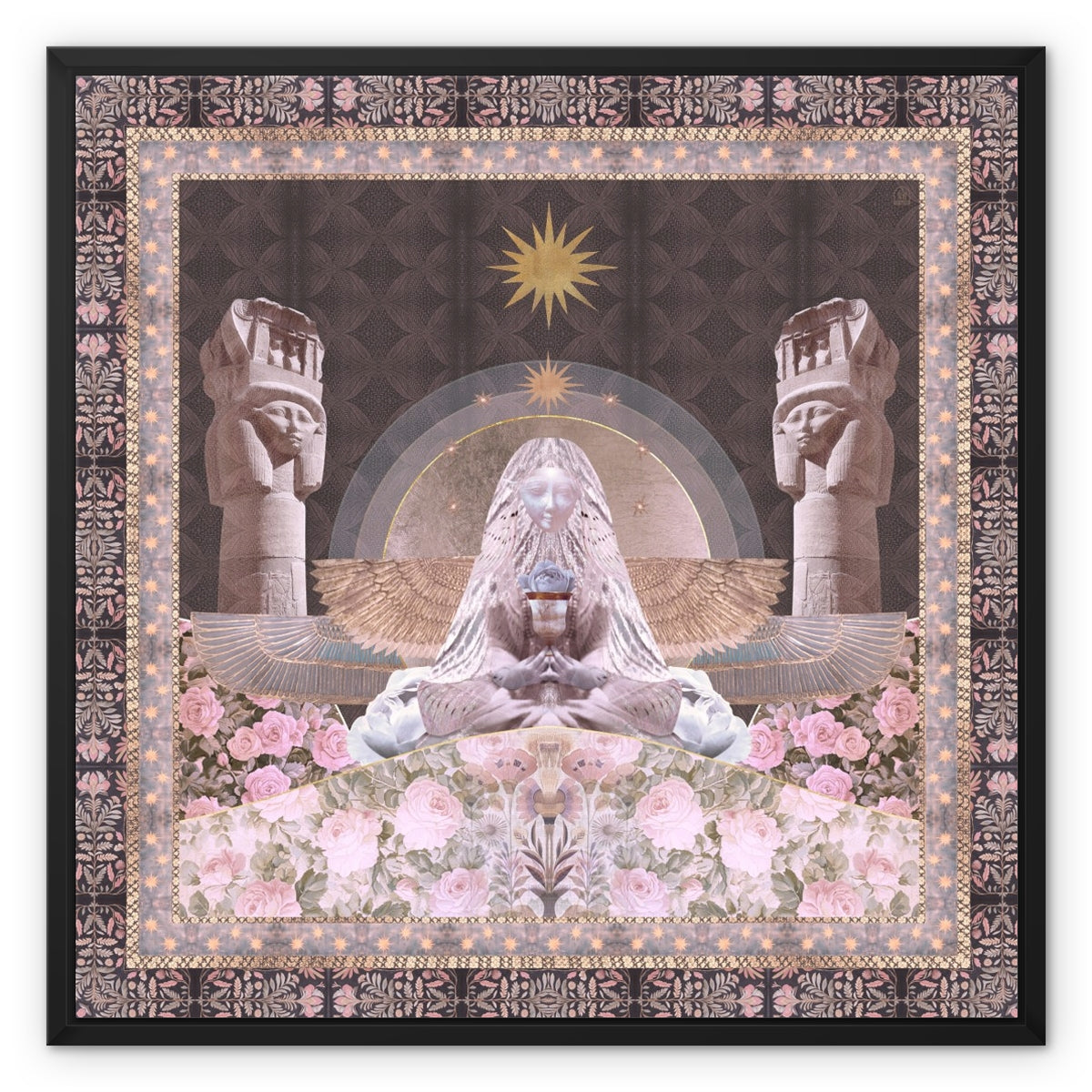Hathor - Night Edition Framed Canvas - Starseed Designs Inc.