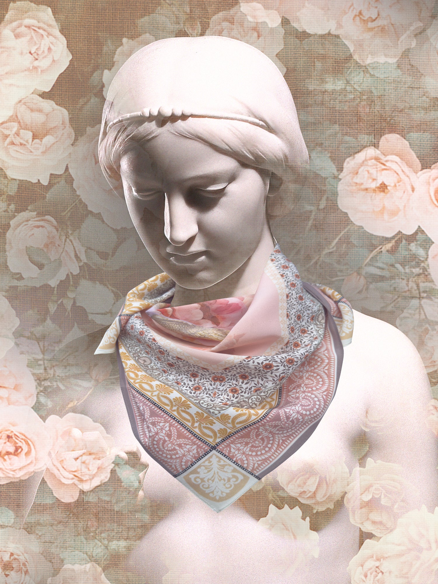 GODDESS BLOOMS SILK CREPE SCARF - Starseed Designs Inc.