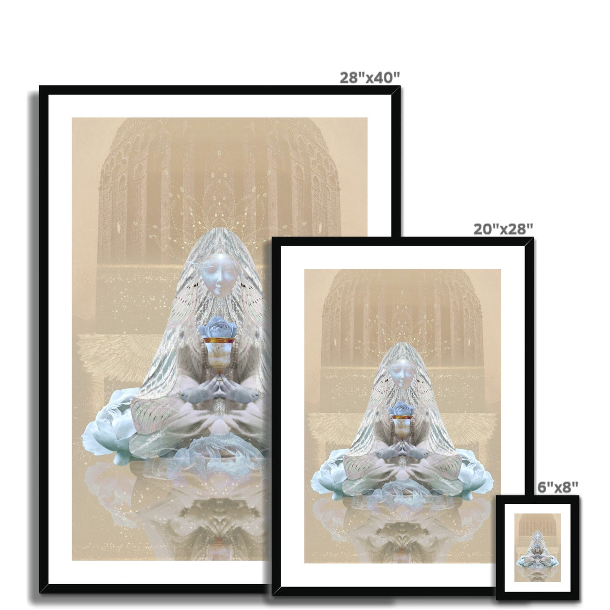 The Blue Rose Framed & Mounted Print - Starseed Designs Inc.
