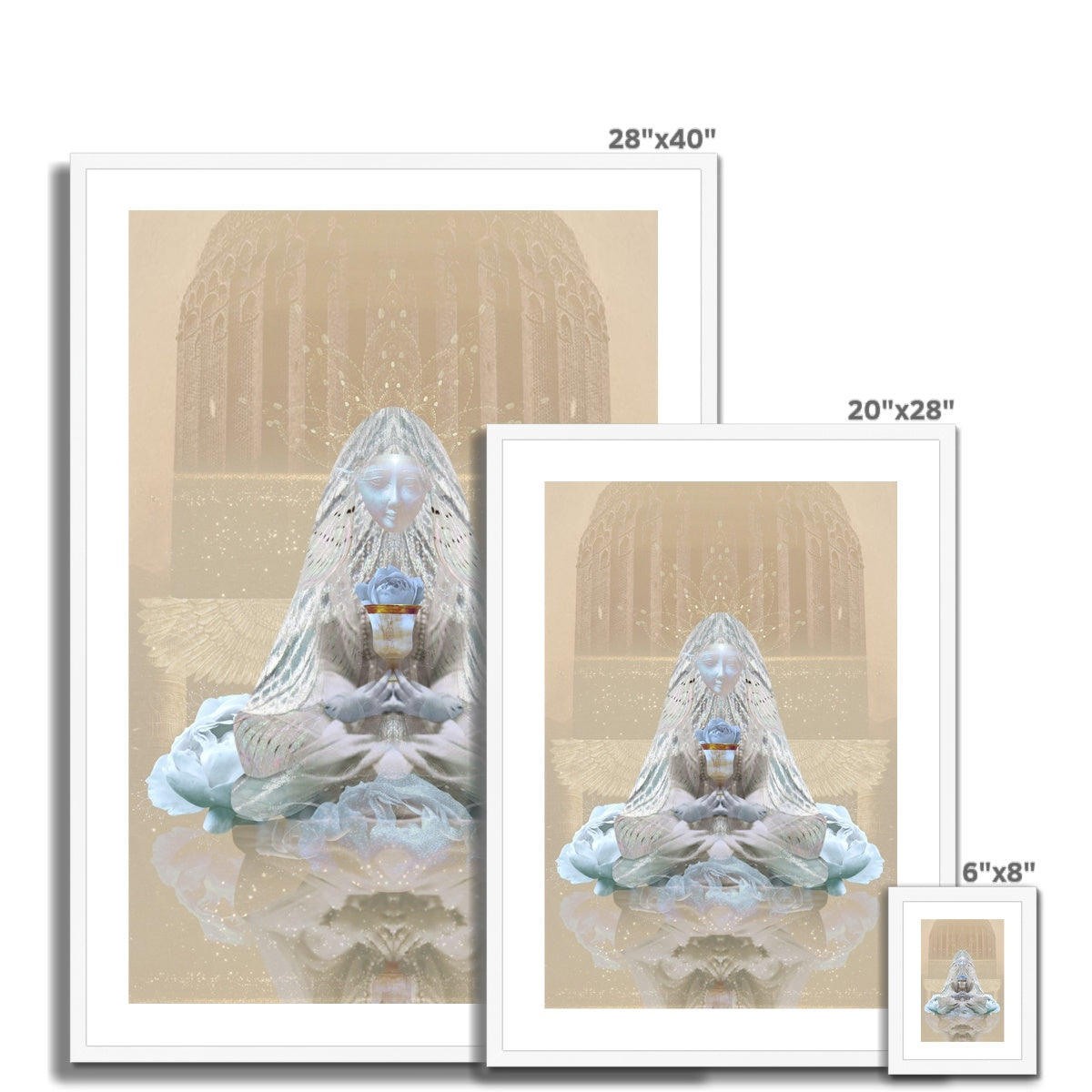 The Blue Rose Framed & Mounted Print - Starseed Designs Inc.