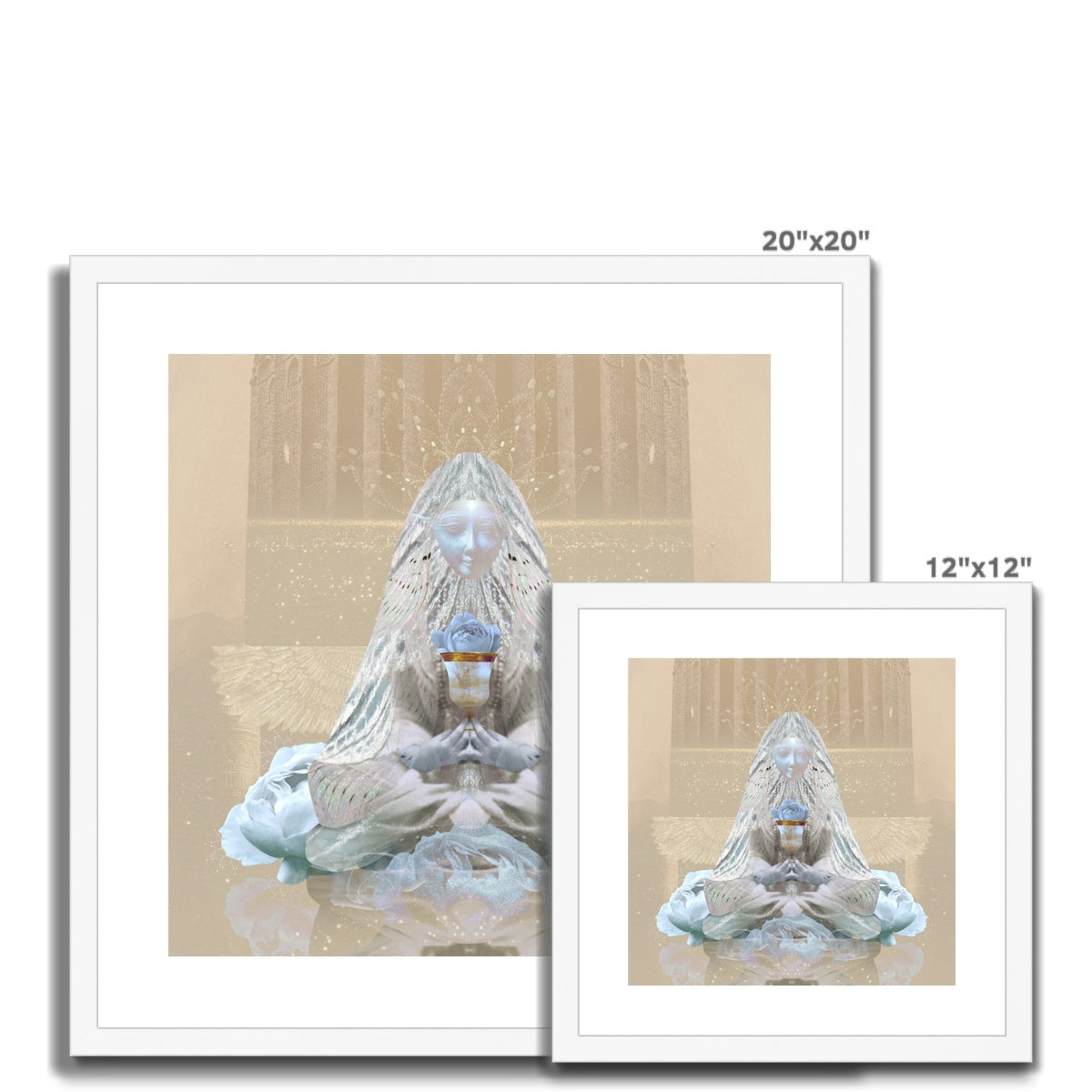 The Blue Rose Framed & Mounted Print - Starseed Designs Inc.