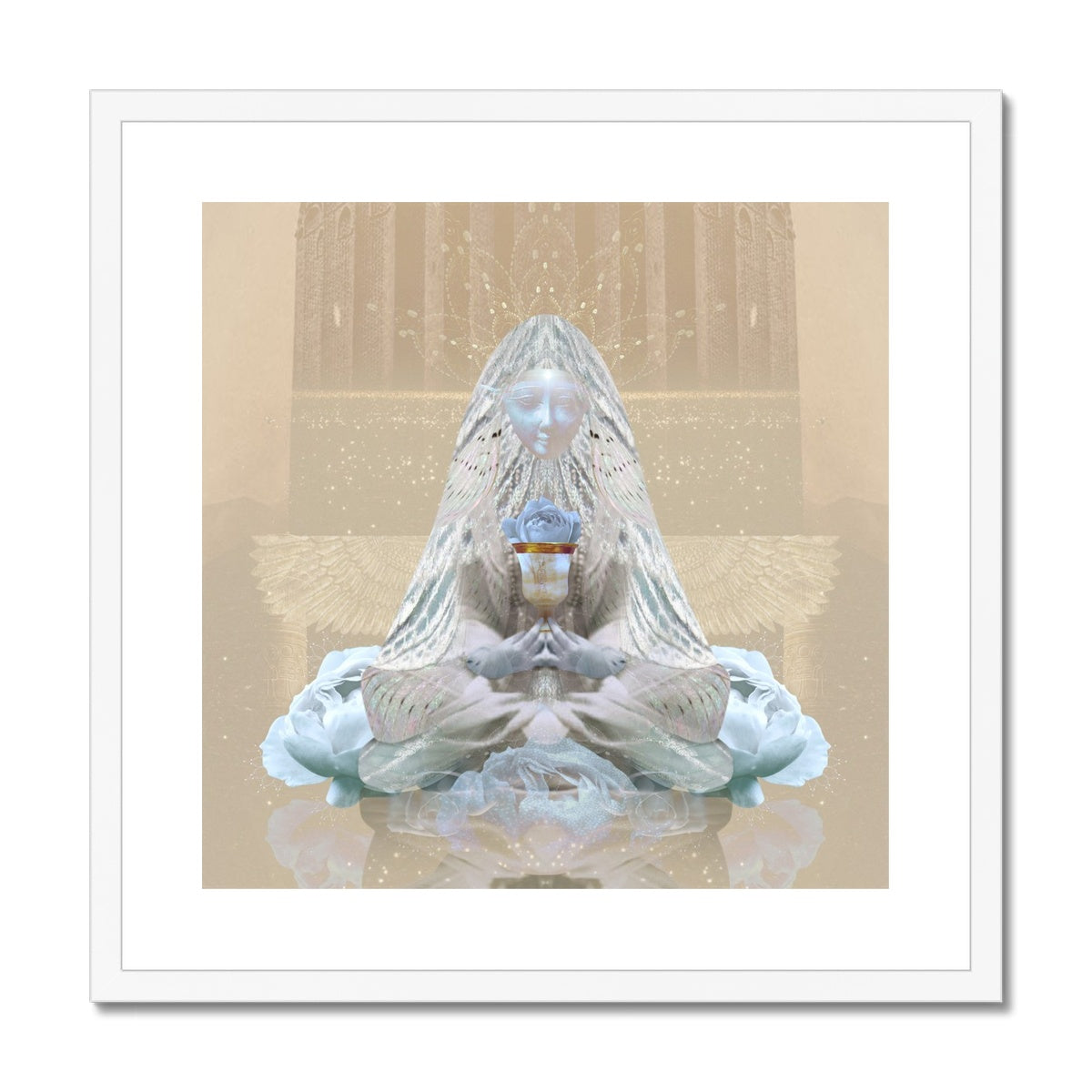 The Blue Rose Framed & Mounted Print - Starseed Designs Inc.