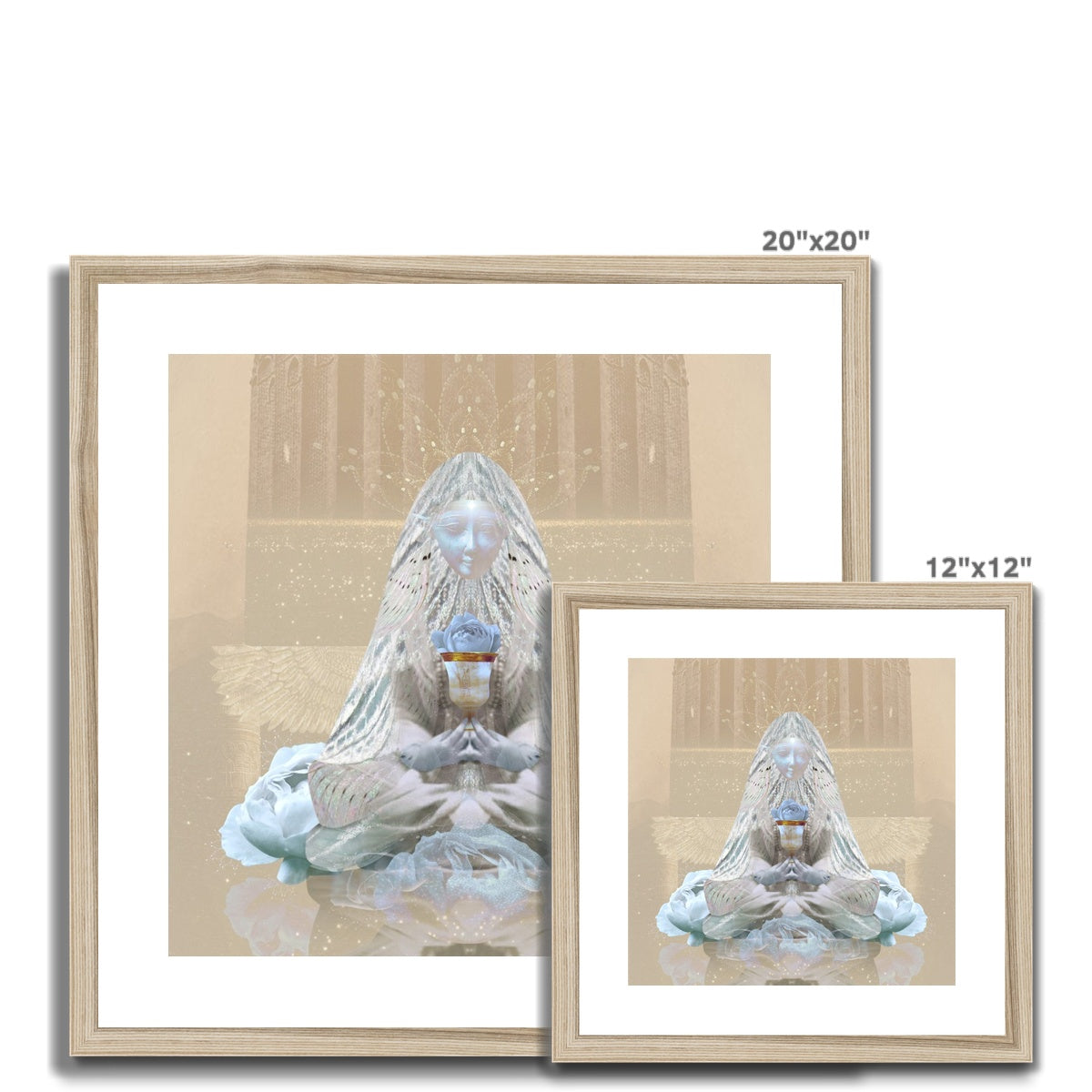 The Blue Rose Framed & Mounted Print - Starseed Designs Inc.