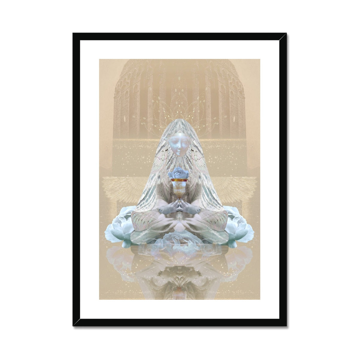 The Blue Rose Framed & Mounted Print - Starseed Designs Inc.