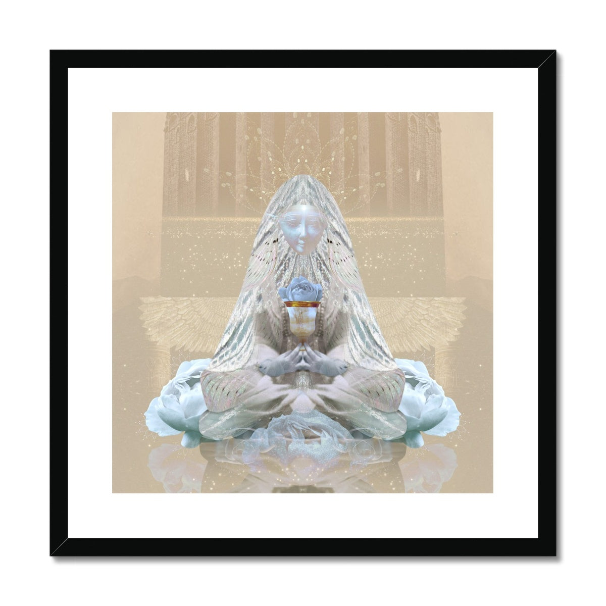The Blue Rose Framed & Mounted Print - Starseed Designs Inc.