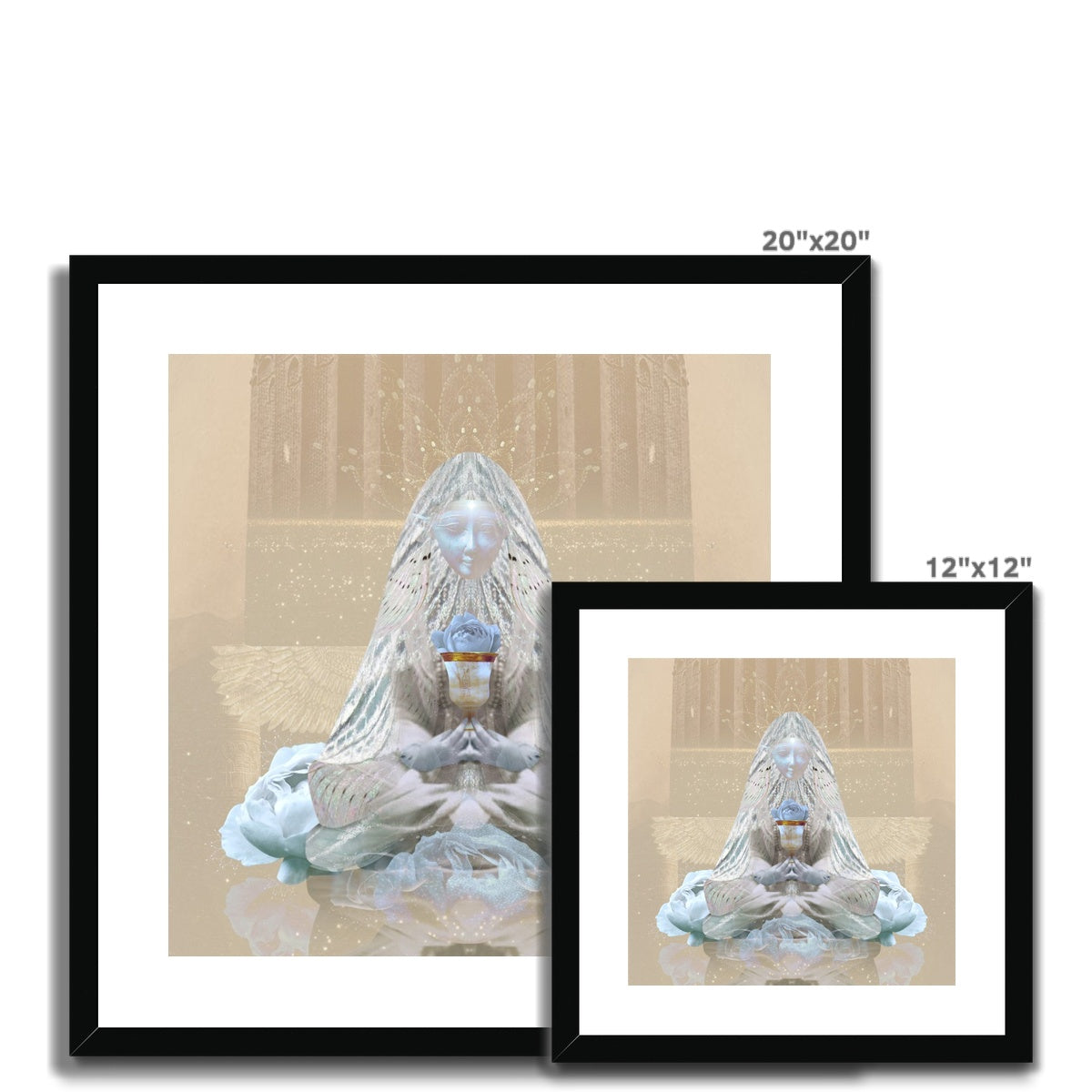 The Blue Rose Framed & Mounted Print - Starseed Designs Inc.