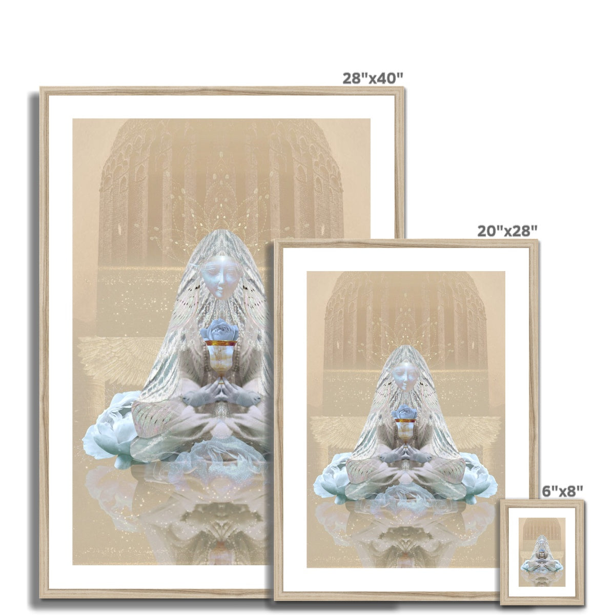 The Blue Rose Framed & Mounted Print - Starseed Designs Inc.